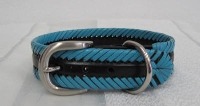 Blue Leather Collar