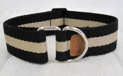 Brown and White Stripe Adjustable Collar