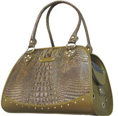 Faux Crocodile Leather Pet Carrier