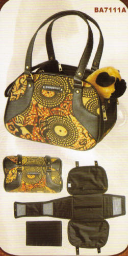 Foldable Yellow Floral Print Linen Pet Carrier