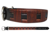 Brown Leather Collar with Black Inset