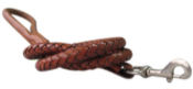 Hand Braided Leather Leash Brown