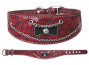 Faux Leather Red Collar