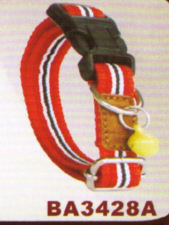 Mulit Color Red Stripe Adjustable Collar with Bell