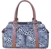 Faux Leopard Leather Pet Carrier