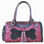 Faux Red Leather Pet Carrier
