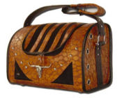 Western Style Faux Leather Pet Carrier