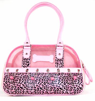 Leopard Print PU Pet Carrier