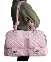 Faux Pink Pet Carrier